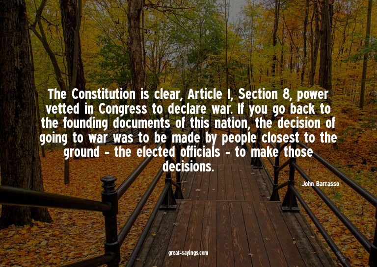The Constitution is clear, Article I, Section 8, power
