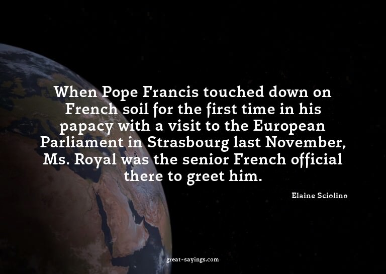 When Pope Francis touched down on French soil for the f
