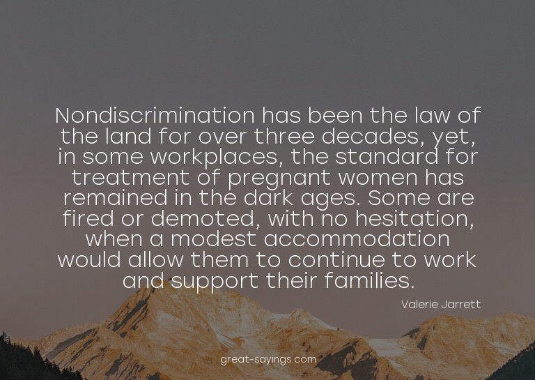 Nondiscrimination has been the law of the land for over