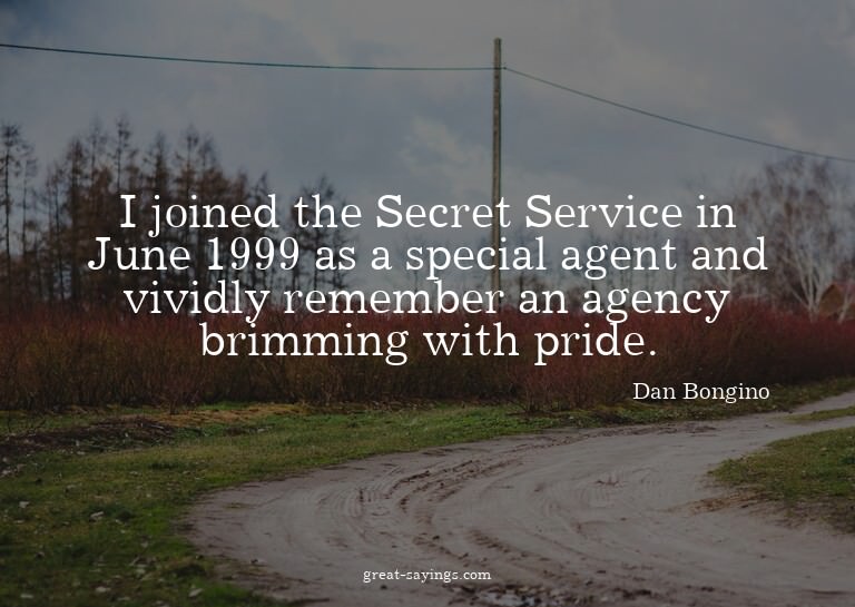 I joined the Secret Service in June 1999 as a special a