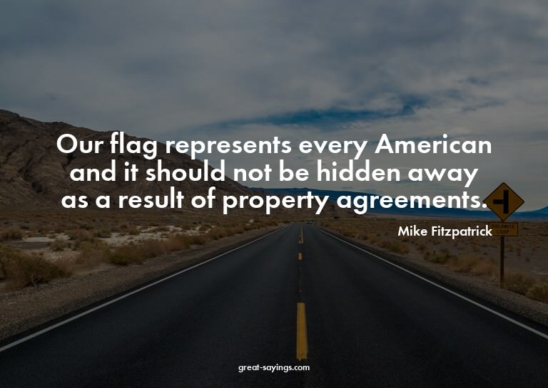 Our flag represents every American and it should not be