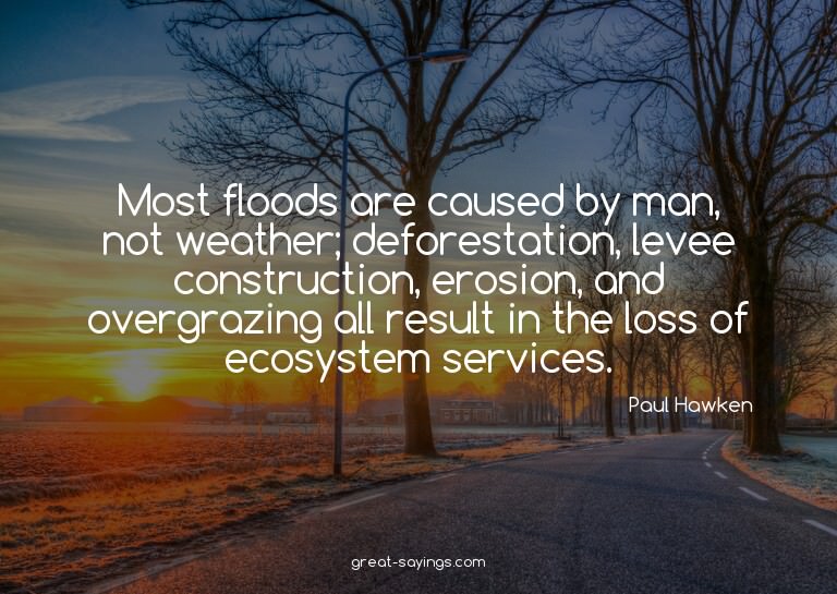 Most floods are caused by man, not weather; deforestati