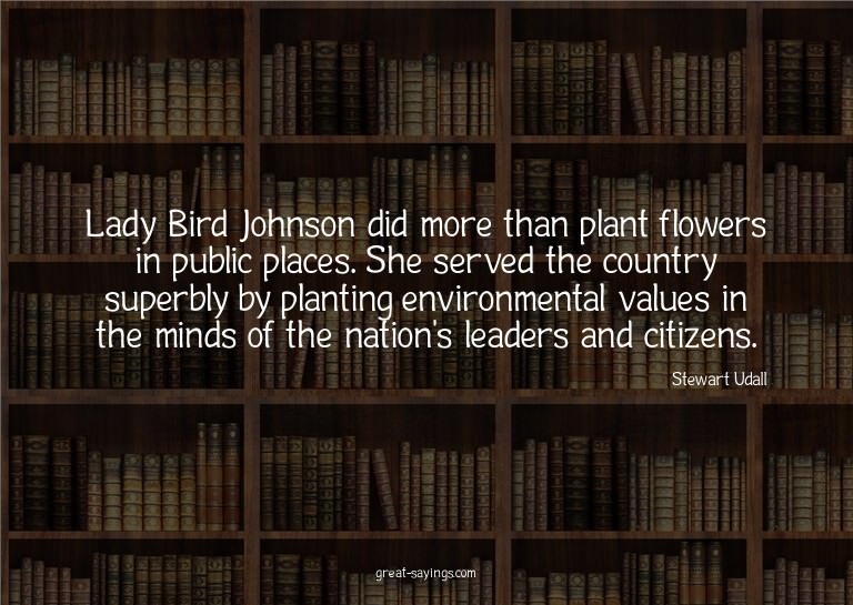 Lady Bird Johnson did more than plant flowers in public