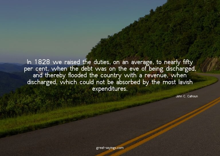 In 1828 we raised the duties, on an average, to nearly