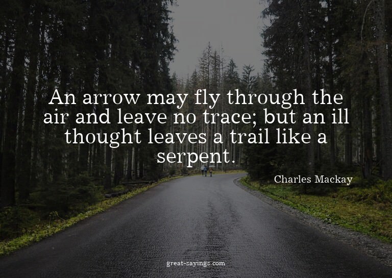 An arrow may fly through the air and leave no trace; bu