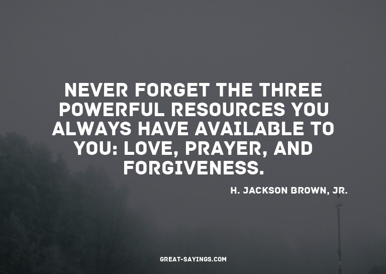 Never forget the three powerful resources you always ha