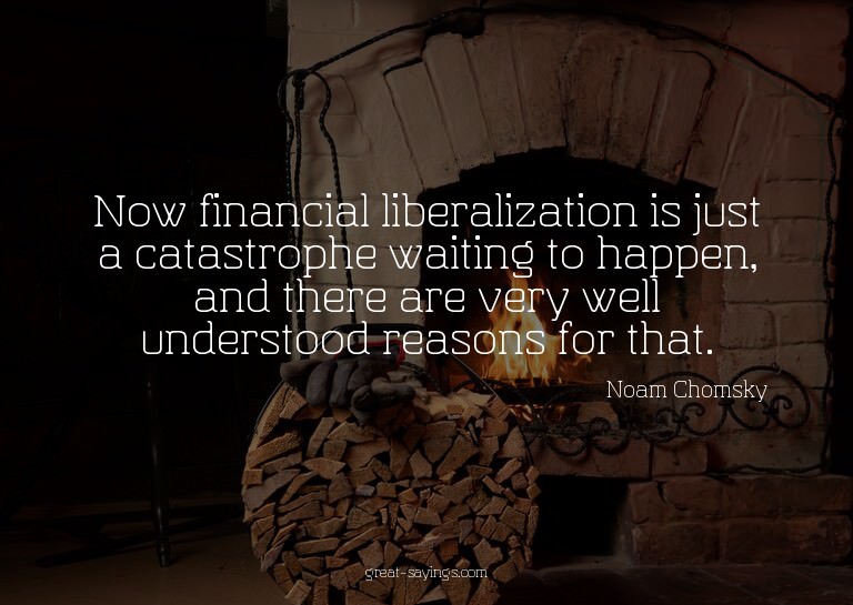 Now financial liberalization is just a catastrophe wait