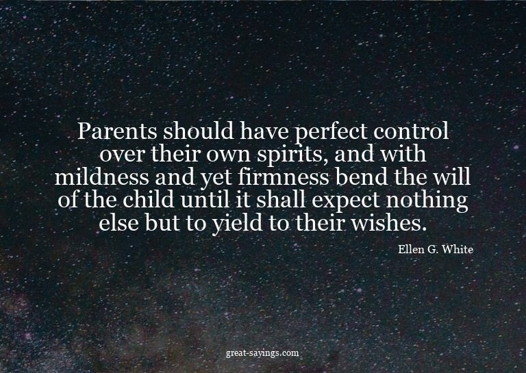 Parents should have perfect control over their own spir