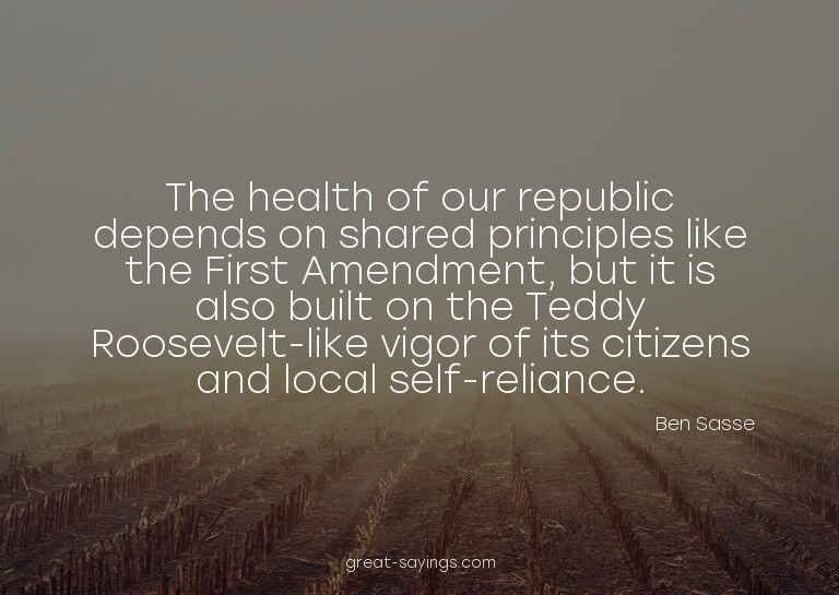 The health of our republic depends on shared principles