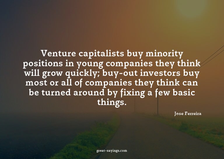 Venture capitalists buy minority positions in young com