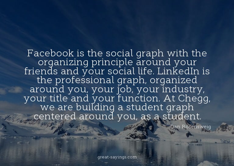 Facebook is the social graph with the organizing princi