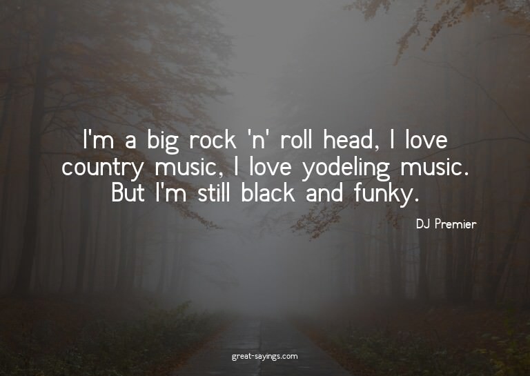 I'm a big rock 'n' roll head, I love country music, I l