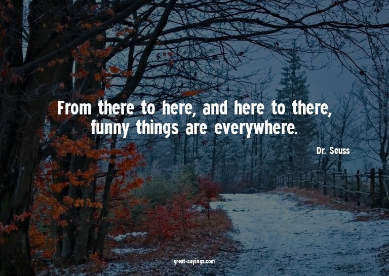 From there to here, and here to there, funny things are