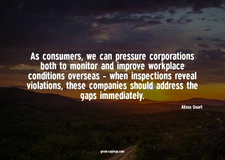 As consumers, we can pressure corporations both to moni