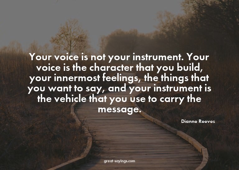 Your voice is not your instrument. Your voice is the ch