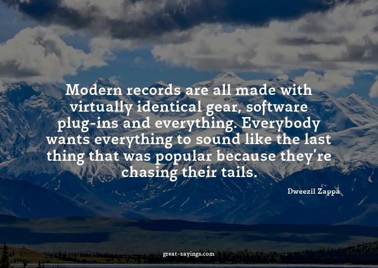 Modern records are all made with virtually identical ge
