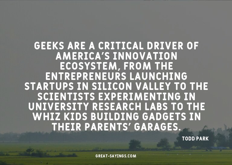 Geeks are a critical driver of America's innovation eco