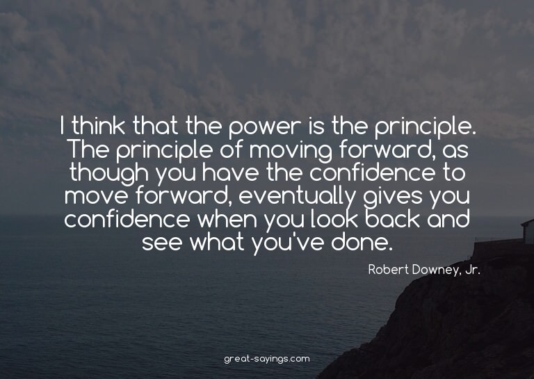 I think that the power is the principle. The principle