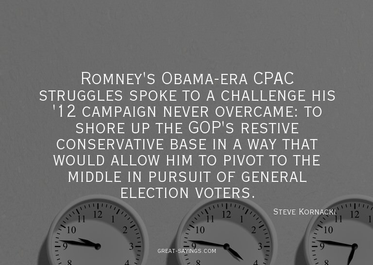 Romney's Obama-era CPAC struggles spoke to a challenge