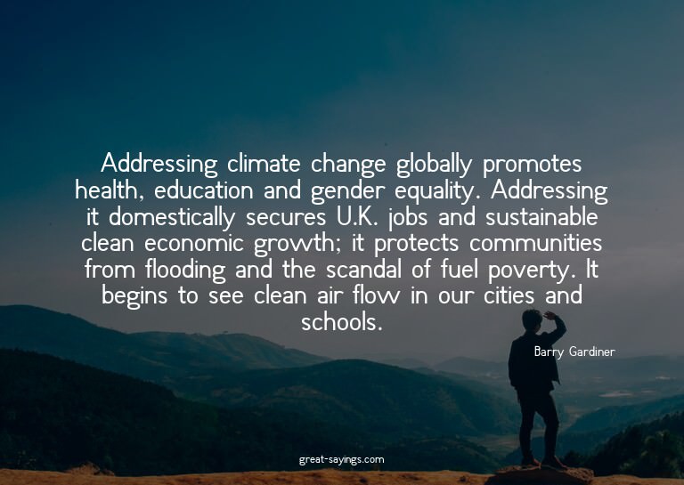 Addressing climate change globally promotes health, edu