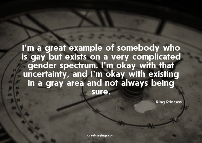 I'm a great example of somebody who is gay but exists o