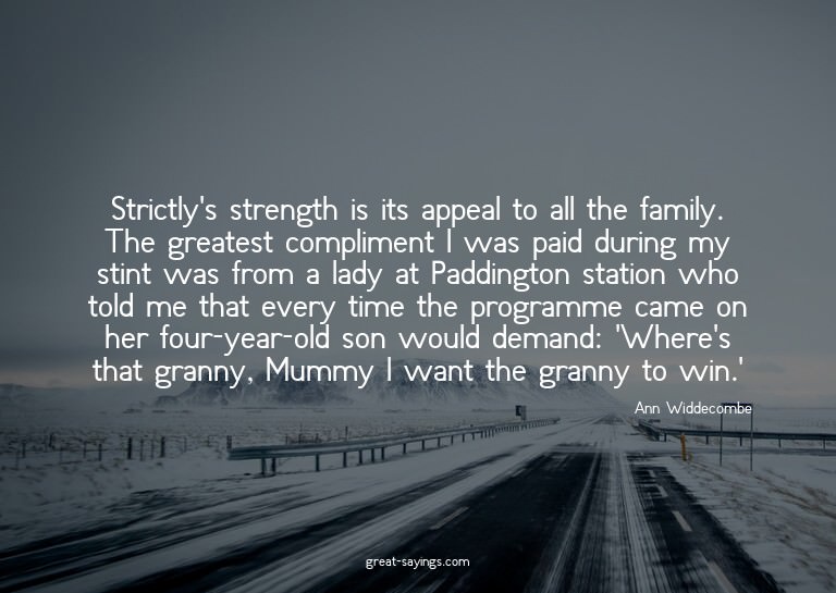 Strictly's strength is its appeal to all the family. Th