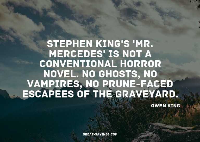 Stephen King's 'Mr. Mercedes' is not a conventional hor