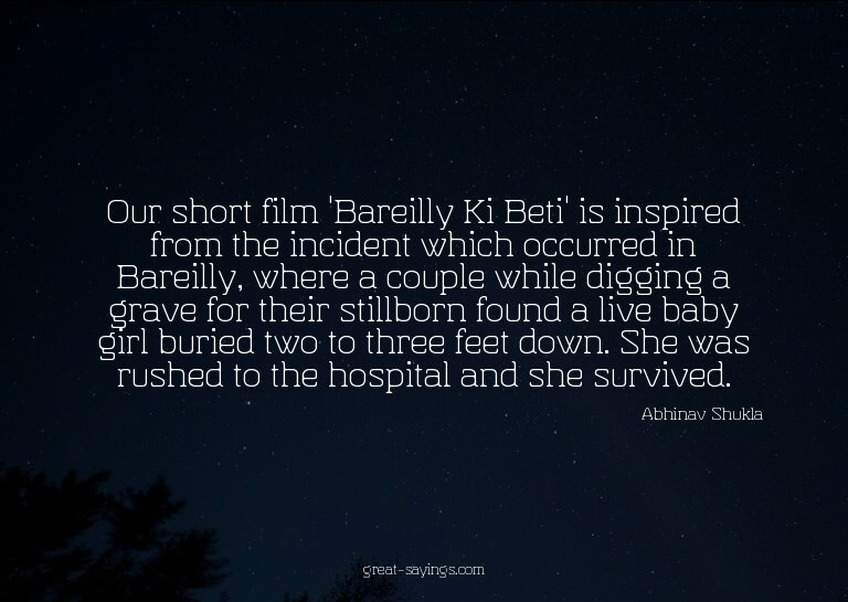 Our short film 'Bareilly Ki Beti' is inspired from the
