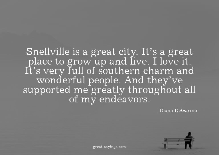 Snellville is a great city. It's a great place to grow