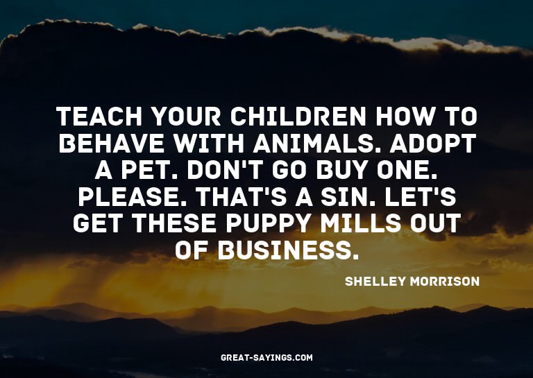 Teach your children how to behave with animals. Adopt a