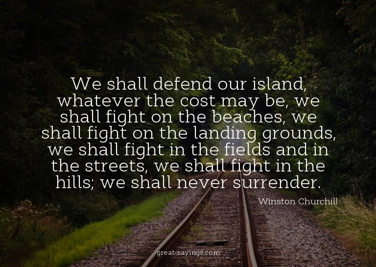 We shall defend our island, whatever the cost may be, w