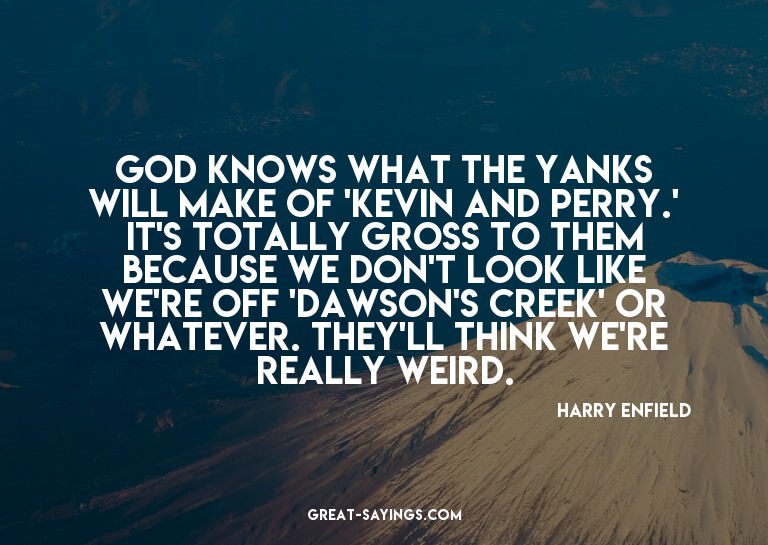 God knows what the Yanks will make of 'Kevin and Perry.