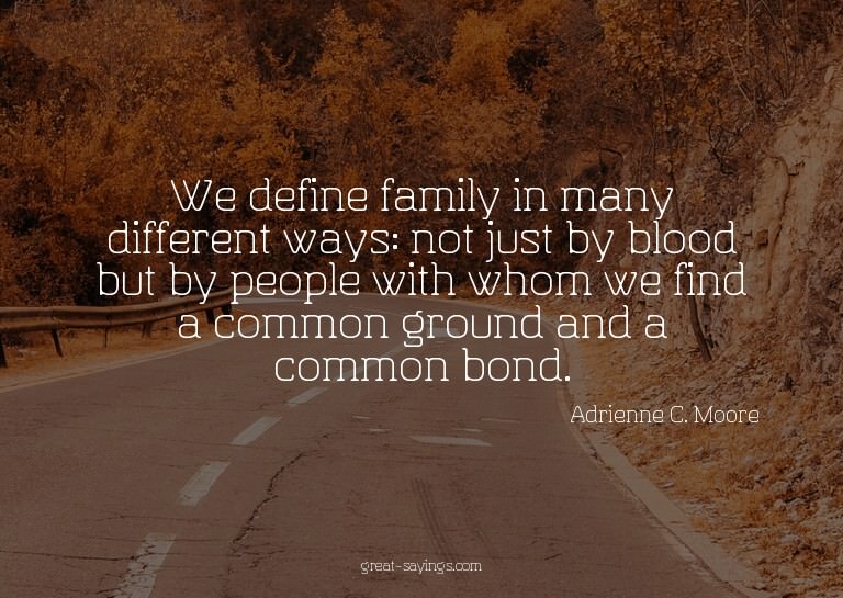 We define family in many different ways: not just by bl