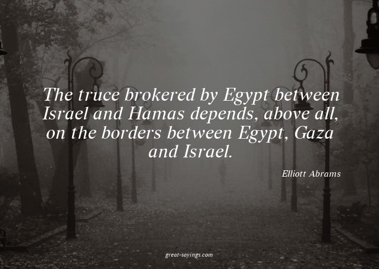 The truce brokered by Egypt between Israel and Hamas de