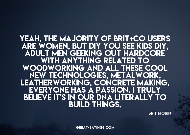 Yeah, the majority of Brit+Co users are women, but DIY?