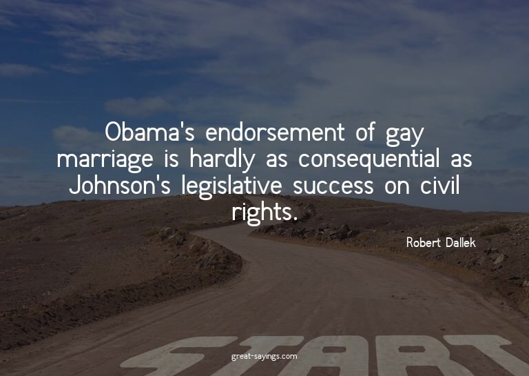 Obama's endorsement of gay marriage is hardly as conseq