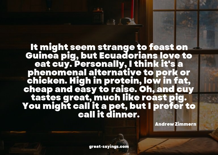 It might seem strange to feast on Guinea pig, but Ecuad