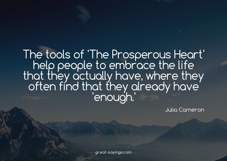 The tools of 'The Prosperous Heart' help people to embr