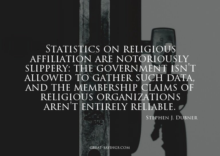 Statistics on religious affiliation are notoriously sli