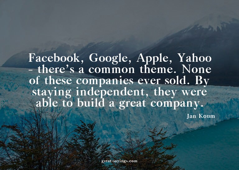 Facebook, Google, Apple, Yahoo - there's a common theme