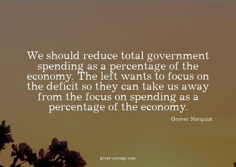 We should reduce total government spending as a percent