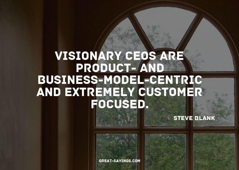 Visionary CEOs are product- and business-model-centric