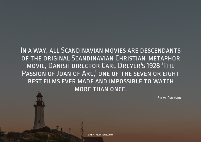 In a way, all Scandinavian movies are descendants of th