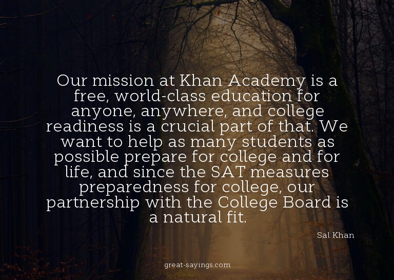 Our mission at Khan Academy is a free, world-class educ