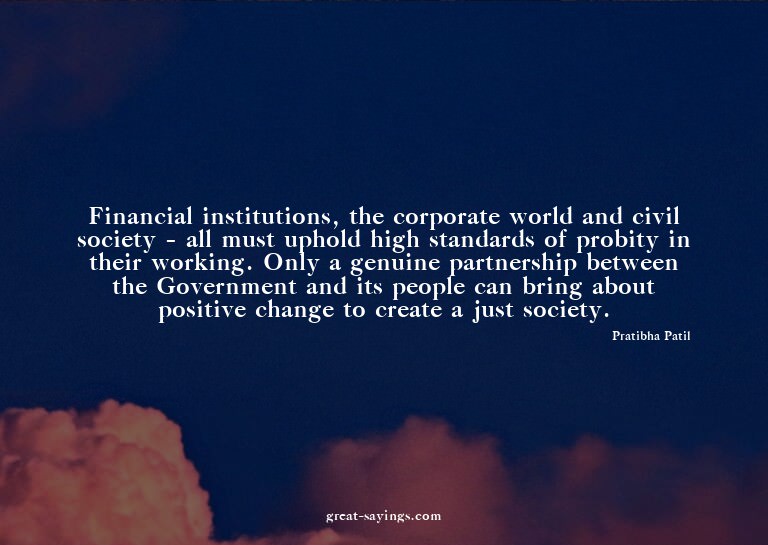 Financial institutions, the corporate world and civil s