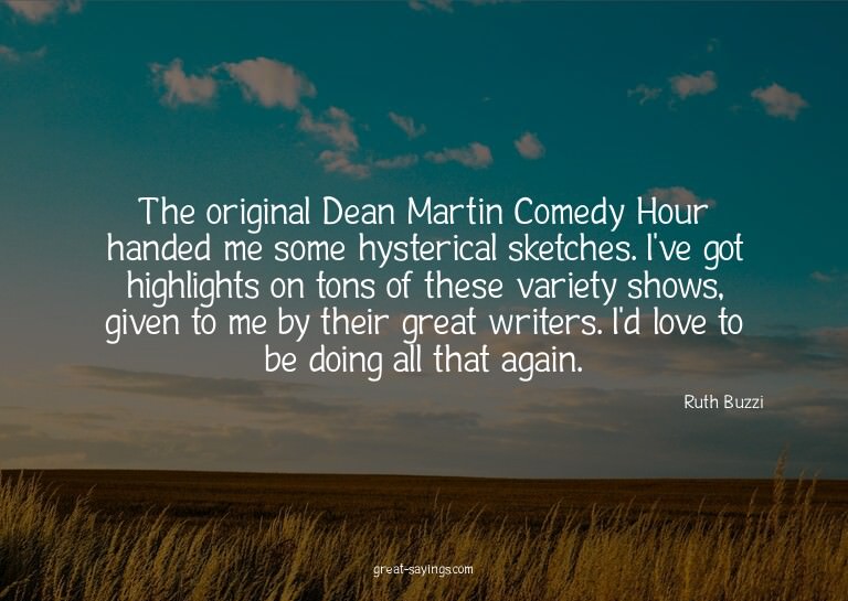 The original Dean Martin Comedy Hour handed me some hys