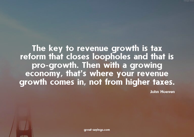 The key to revenue growth is tax reform that closes loo