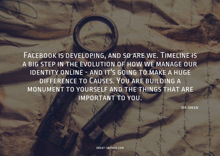 Facebook is developing, and so are we. Timeline is a bi