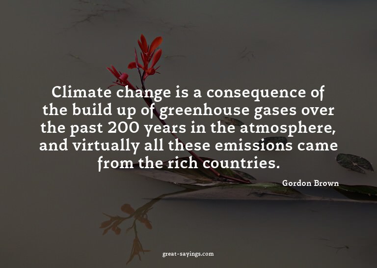 Climate change is a consequence of the build up of gree