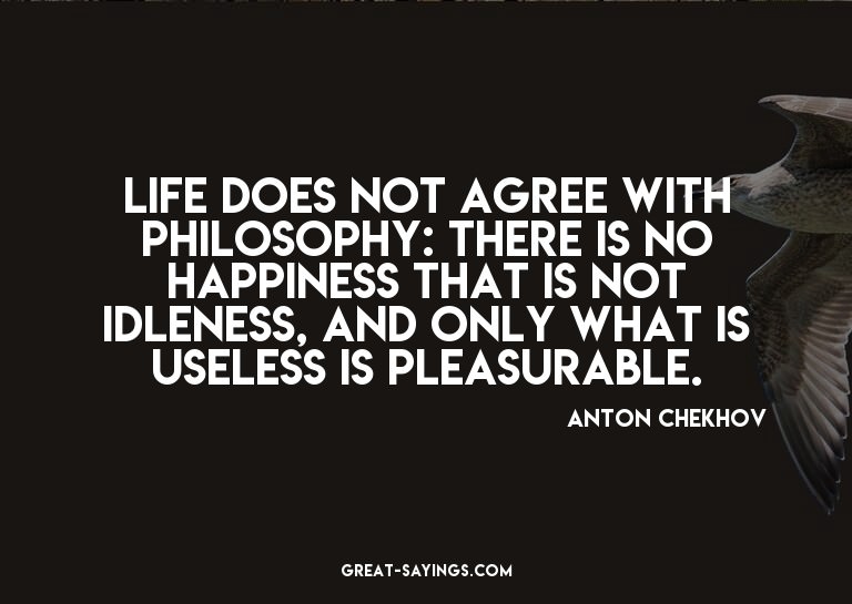 Life does not agree with philosophy: There is no happin